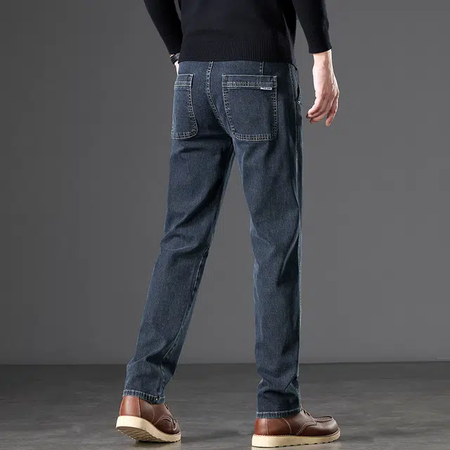 么宁 简约百搭直筒裤舒适透气耐穿耐磨个性时尚运动休闲牛仔裤 男女同款