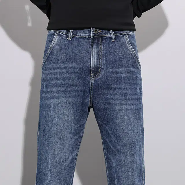 么宁 秋冬季韩版潮流简约百搭哈伦裤舒适透气弹力长裤耐穿耐磨个性时尚运动休闲牛仔裤 男女同款