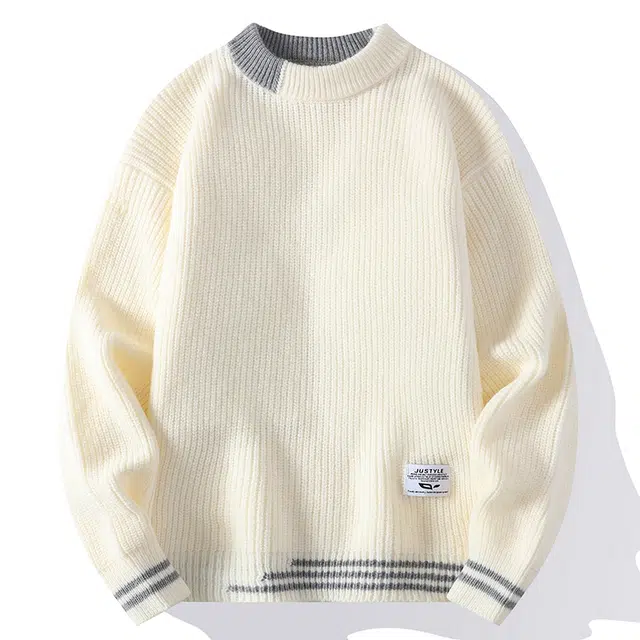 么宁 秋冬季宽松百搭慵懒风毛衣内搭休闲外套舒适透气圆领上衣个性时尚针织衫 男女同款