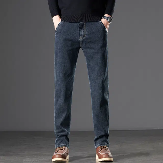 么宁 简约百搭直筒裤舒适透气耐穿耐磨个性时尚运动休闲牛仔裤 男女同款