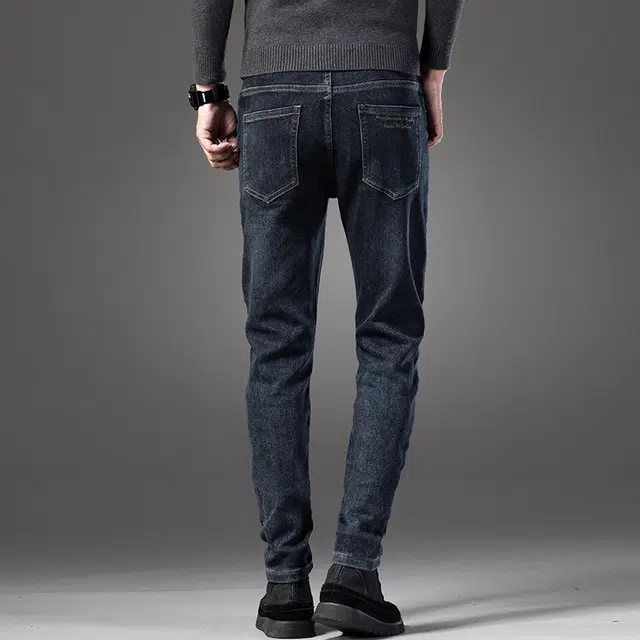 么宁 经典款重工水洗大牛复古弹力直筒裤舒适透气简约百搭耐穿耐磨休闲牛仔裤 男女同款