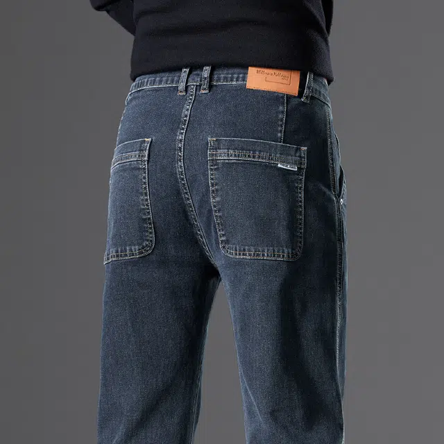 么宁 简约百搭直筒裤舒适透气耐穿耐磨个性时尚运动休闲牛仔裤 男女同款