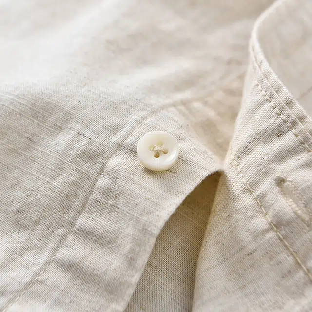 么宁 日系棉亚麻长袖衬衣舒适透气宽松翻领外套纯色简约百搭休闲上衣个性帅气衬衫 男女同款