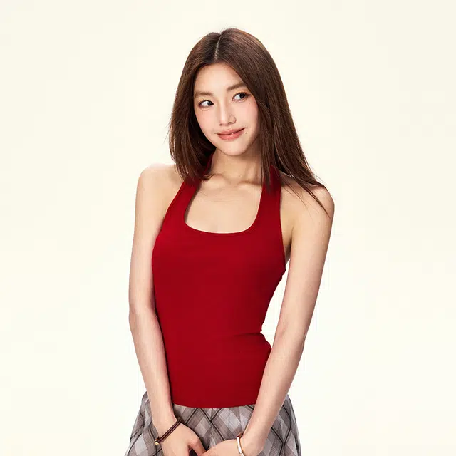 如续 挂脖 小吊带夏季辣妹性感纯欲无袖上衣背心 女款