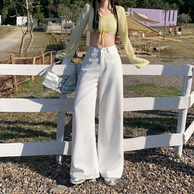 如续 阔腿秋冬季高腰宽松复古慵懒垂感拖地裤莱赛尔牛仔裤 女款