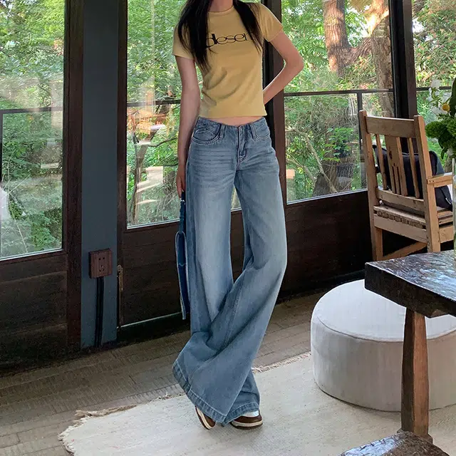 如续 夏季无腰头凉感天丝复古水洗低腰垂感直筒女百搭时尚简约设计舒适牛仔裤 女款