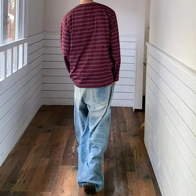 如续 美式复古重磅水洗做旧弯刀长裤宽松直筒阔腿拖地设计感百搭牛仔裤 男女同款