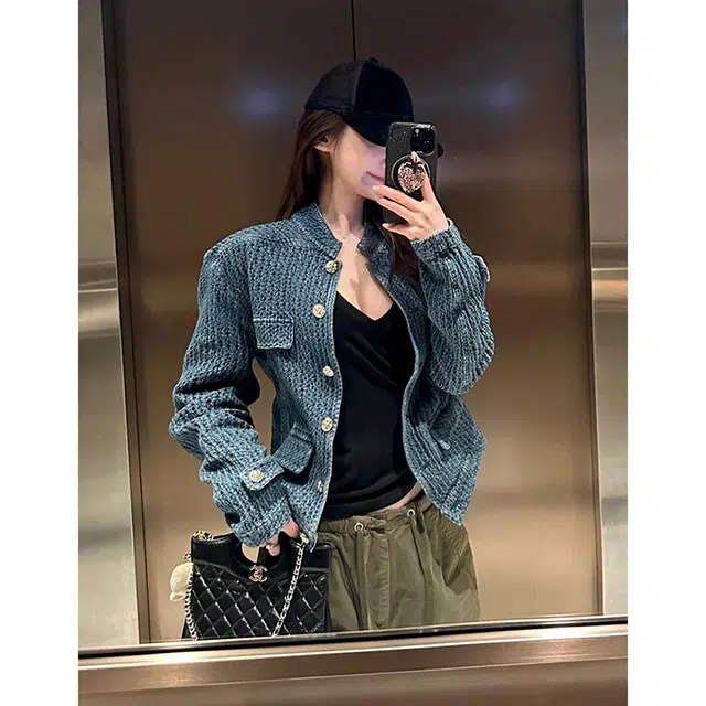 如续 潮流立领小香风牛仔外套高级感气质时尚舒适休闲百搭短款夹克 女款