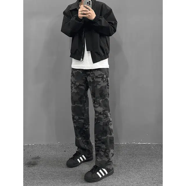 如续 潮牌美式高街直筒休闲工装裤子潮流宽松阔腿百搭舒适个性牛仔裤 男女同款