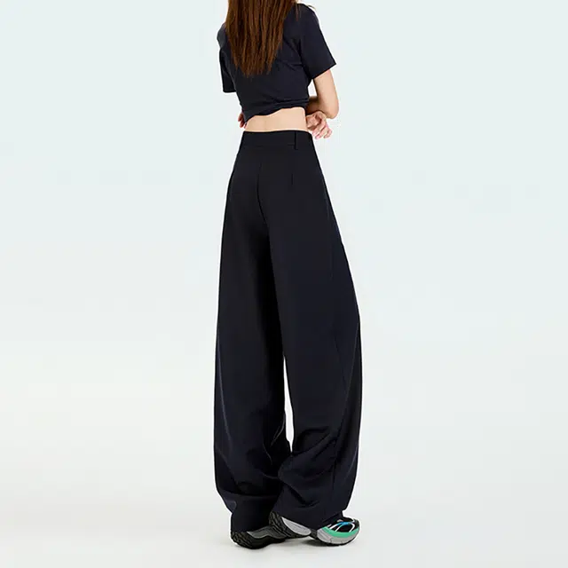 如续 如续弯刀裤透气高腰垂感宽松直筒阔腿裤休闲裤 女款