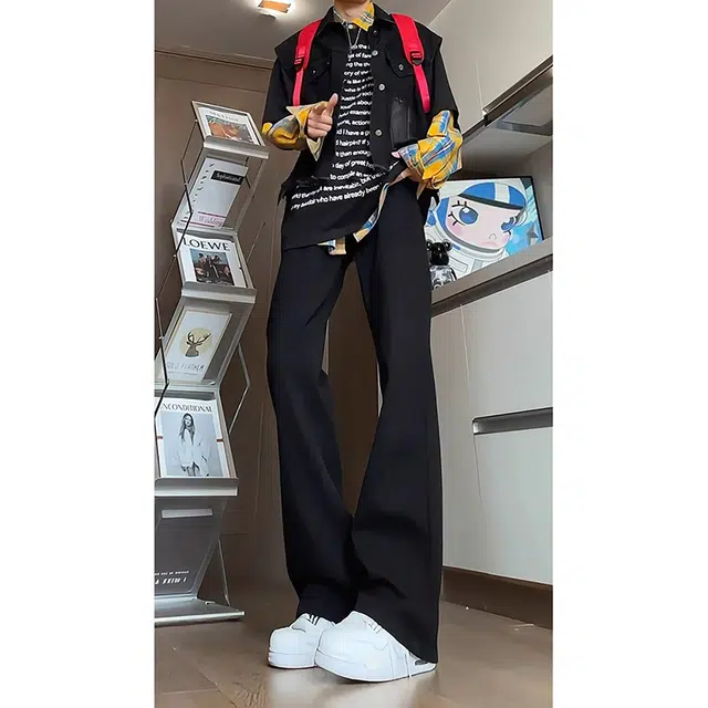 如续 美式复古水洗做旧基础款微喇长裤潮流百搭舒适休闲垂坠感牛仔裤 男女同款