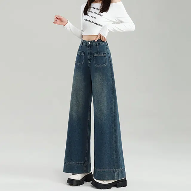 如续 直筒女早秋宽松显瘦美式爆款阔腿百搭高腰时尚舒适牛仔裤 女款