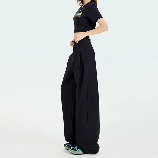 如续 如续弯刀裤透气高腰垂感宽松直筒阔腿裤休闲裤 女款