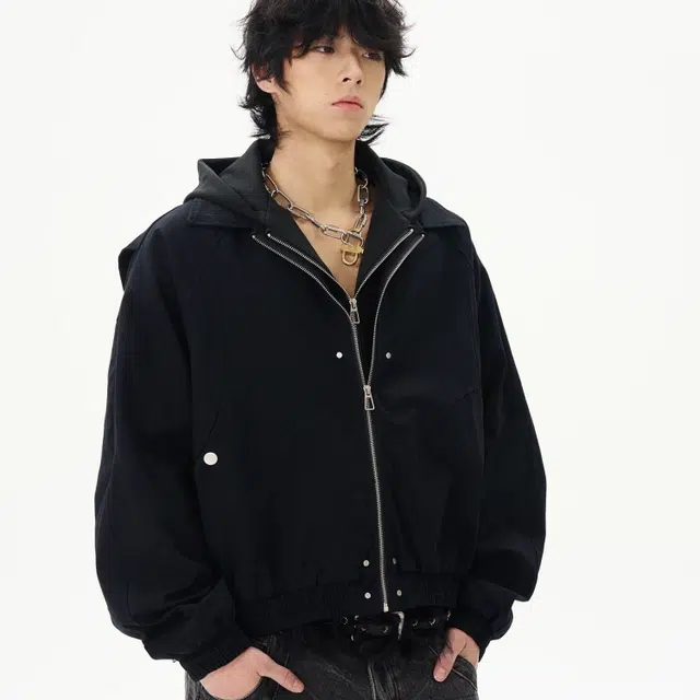 TH Fabricate Retro Hoodie Jacket Black