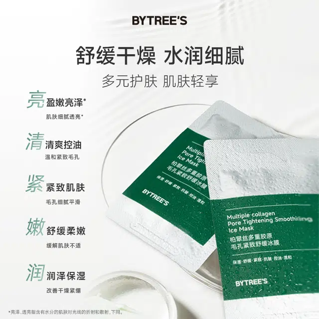 柏翠丝 多重胶原冰膜面膜 祛痘舒缓紧致保湿控油清洁