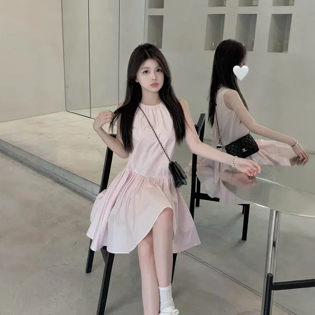 格子苔 法式背心子女装夏季爆款小个子巨好看短裙无袖连衣裙 女款