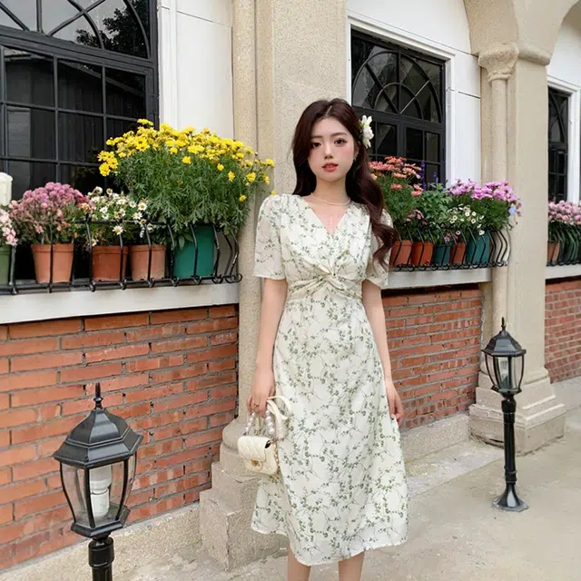 格子苔 舒适时尚简约通勤百搭短袖连衣裙 女款