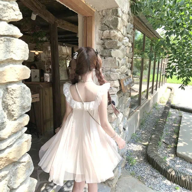 格子苔 罗曼史诗集/夏日千金仙气薄纱公主娃娃裙小个子吊带连衣裙 女款