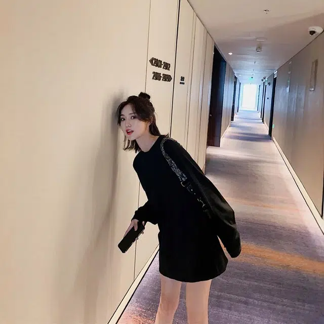 格子苔 宽松慵懒风长袖针织衫 女款