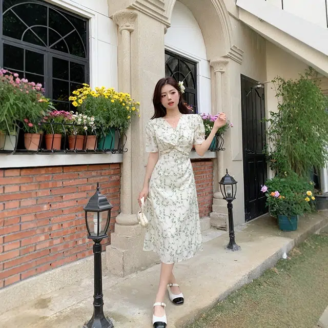 格子苔 舒适时尚简约通勤百搭短袖连衣裙 女款