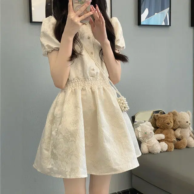 格子苔 简约舒适时尚休闲百搭短袖连衣裙 女款