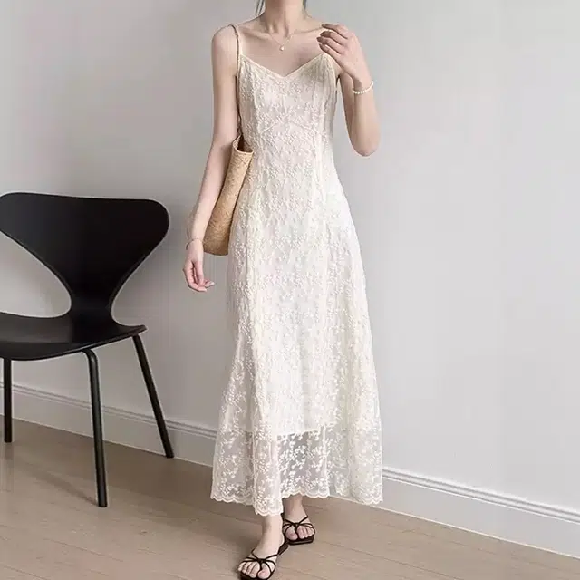 格子苔 舒适时尚通勤简约吊带连衣裙 女款