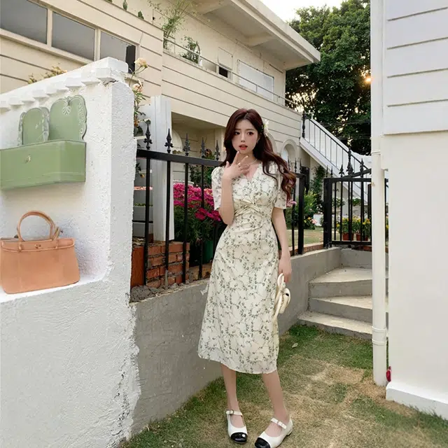 格子苔 舒适时尚简约通勤百搭短袖连衣裙 女款