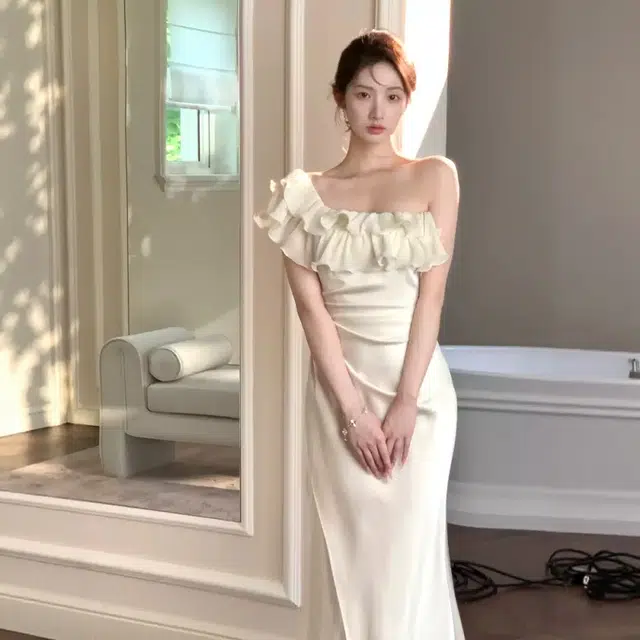 格子苔 纯欲风缎面鱼尾一裙多穿高级晚礼长裙无袖连衣裙 女款
