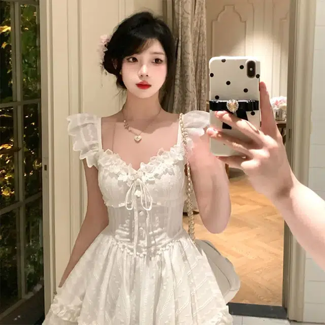 格子苔 收腰初恋蓬蓬裙无袖连衣裙 女款