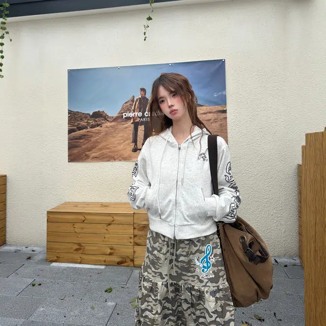 格子苔 哥特风字母印花连帽女秋季复古辣妹百搭短款外套 卫衣 女款