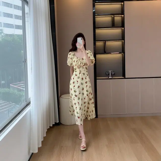 格子苔 碎花显瘦舒适短袖连衣裙 女款