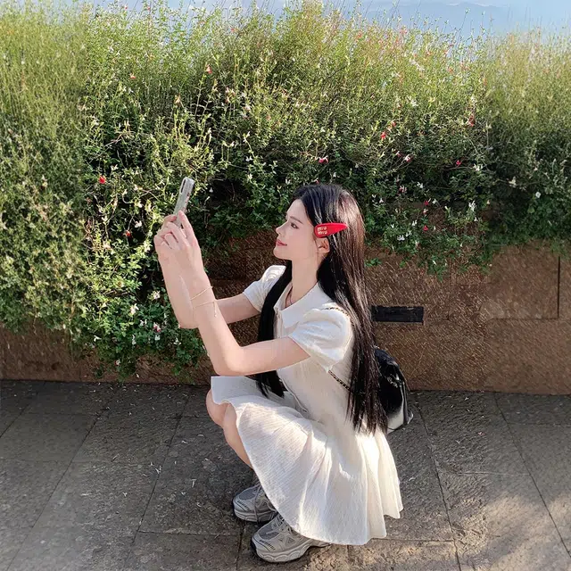 格子苔 学院风泡泡袖衬衫连衣裙女夏季气质收腰小个子甜美短裙裙装套装 女款