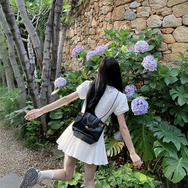 格子苔 学院风泡泡袖衬衫连衣裙女夏季气质收腰小个子甜美短裙裙装套装 女款