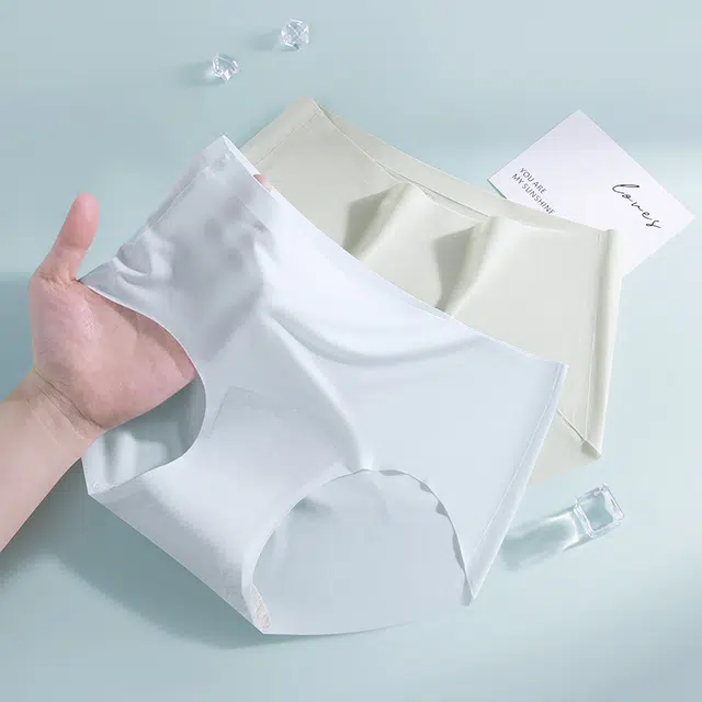 宜而爽 冰丝绷带凉感纯棉抗菌无痕三角裤中腰收腹不夹臀运动瑜伽纯色百搭休闲内裤 女款 礼袋组合装