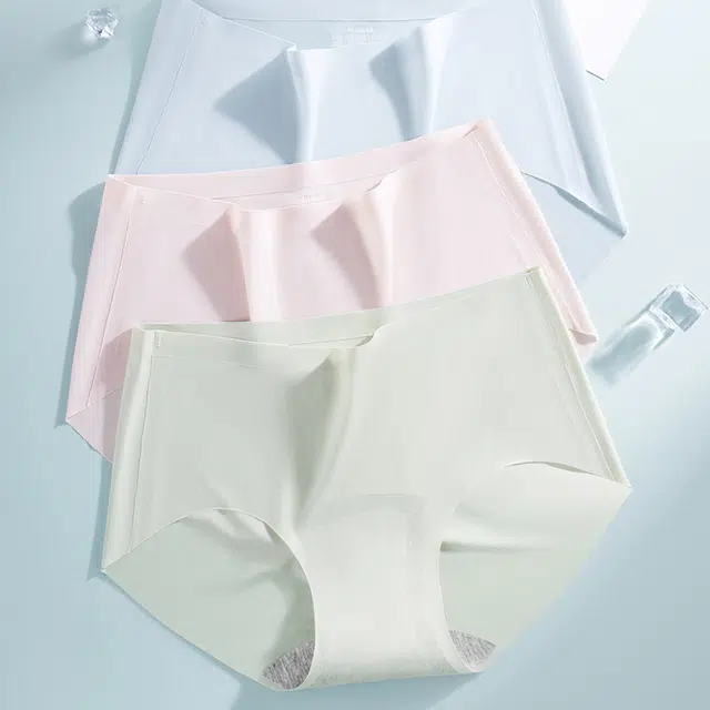 宜而爽 冰丝绷带凉感纯棉抗菌无痕三角裤中腰收腹不夹臀运动瑜伽纯色百搭休闲内裤 女款 礼袋组合装