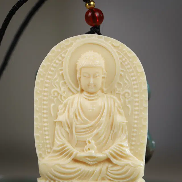 镯钰瑭 国风顺利平安转运佛牌轻奢高级感文玩招财纳福 财源广进 节节高升复古文艺风#好运 象牙果 项链 男女同款情侣款