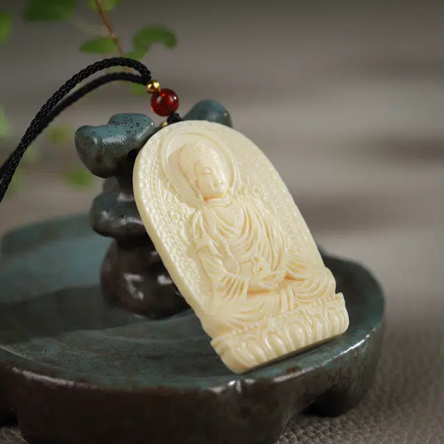 镯钰瑭 国风顺利平安转运佛牌轻奢高级感文玩招财纳福 财源广进 节节高升复古文艺风#好运 象牙果 项链 男女同款情侣款