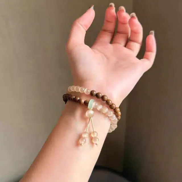 镯钰瑭 复古中式 精致设计小众 国风百搭#好运 鸡翅木 木作手串 男女同款情侣款