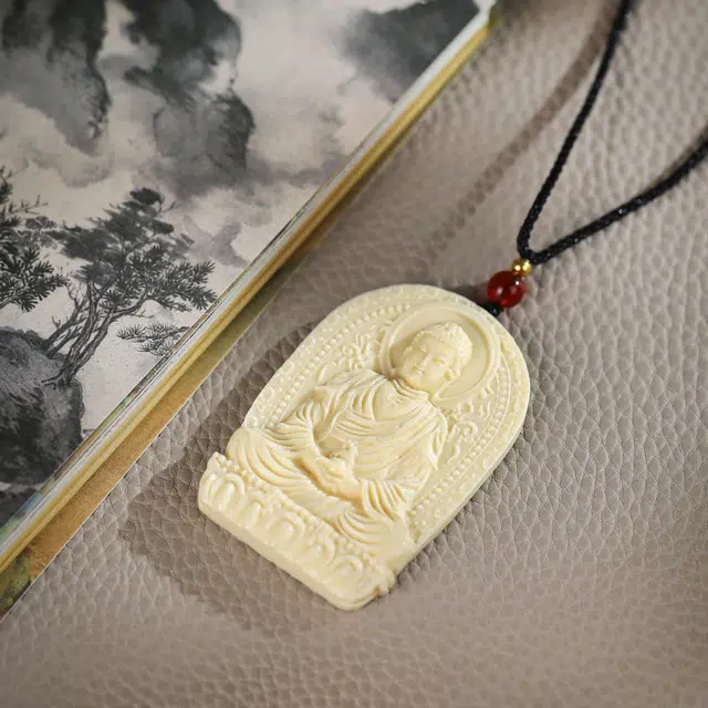 镯钰瑭 国风顺利平安转运佛牌轻奢高级感文玩招财纳福 财源广进 节节高升复古文艺风#好运 象牙果 项链 男女同款情侣款
