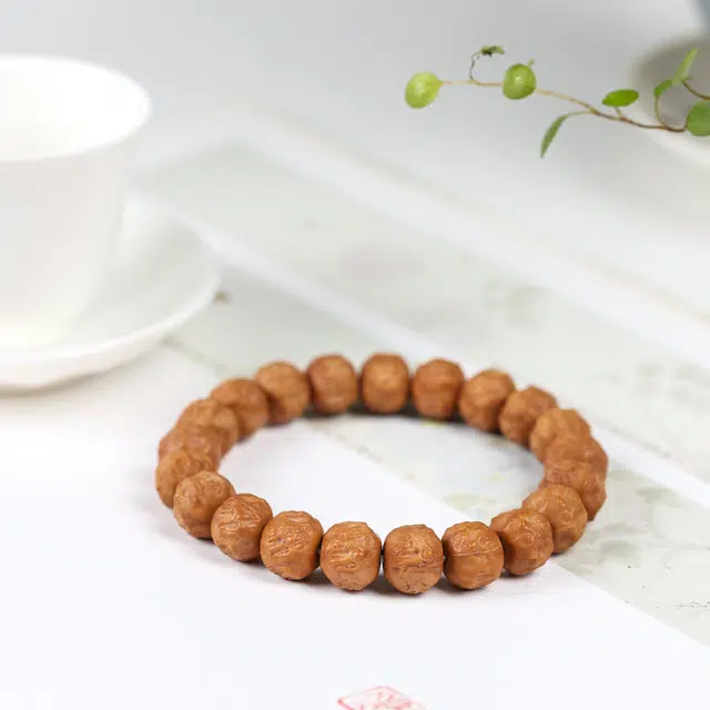 镯钰瑭 新中式国风国潮盘玩文玩绕指柔精致精品日常通勤小众复古文艺风汉服小清醒民族风平安#好运 猴头核桃 手串 男女同款情侣款