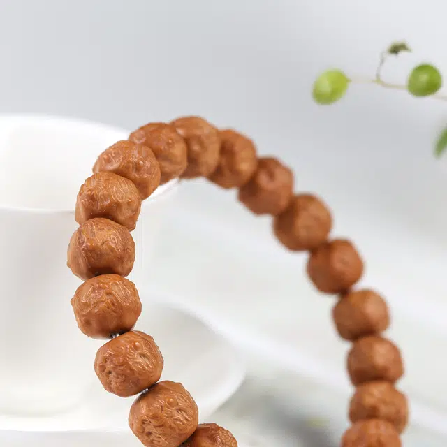 镯钰瑭 新中式国风国潮盘玩文玩绕指柔精致精品日常通勤小众复古文艺风汉服小清醒民族风平安#好运 猴头核桃 手串 男女同款情侣款