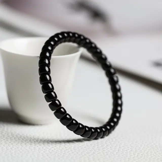 镯钰瑭 新中式 低调墨黑油润 简约 精致温婉 招财纳福诸事顺利 顺遂无忧盘玩 好运 椰蒂 手串 男女同款情侣款