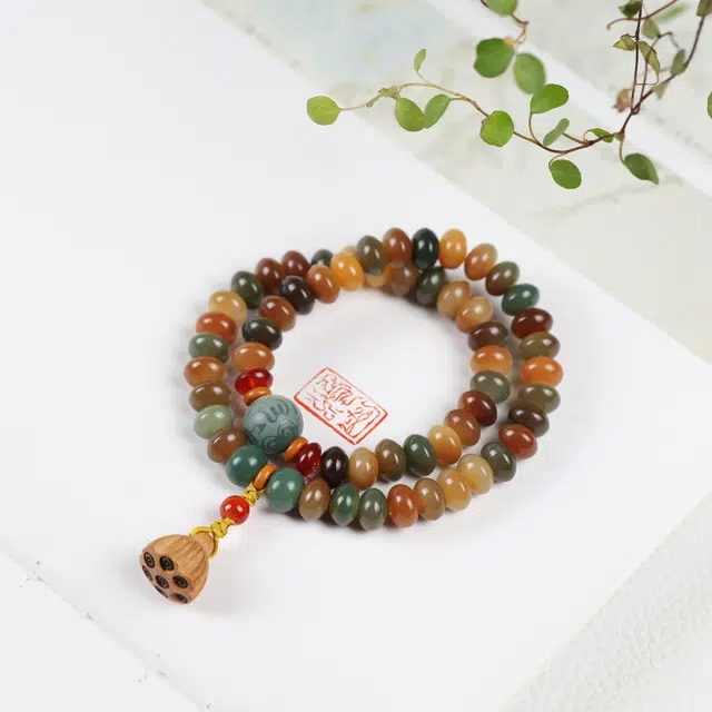 镯钰瑭 新中式复古 民族风轻奢 高级感 文玩盘玩佛珠招财纳福考试考研考公上岸转运珠#好运 菩提根 手串 男女同款情侣款