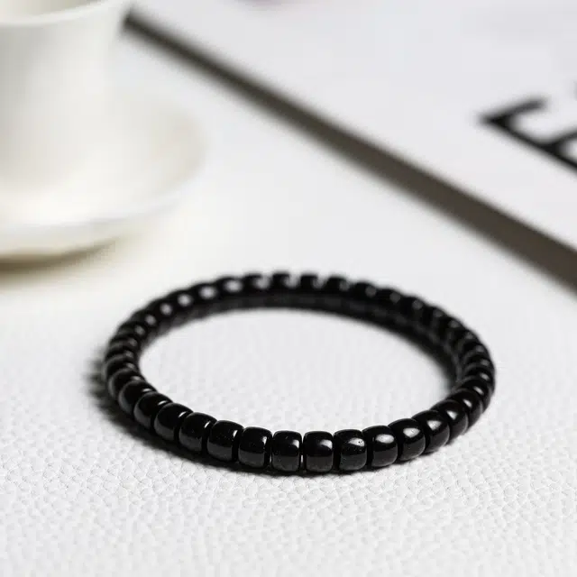镯钰瑭 新中式 低调墨黑油润 简约 精致温婉 招财纳福诸事顺利 顺遂无忧盘玩 好运 椰蒂 手串 男女同款情侣款