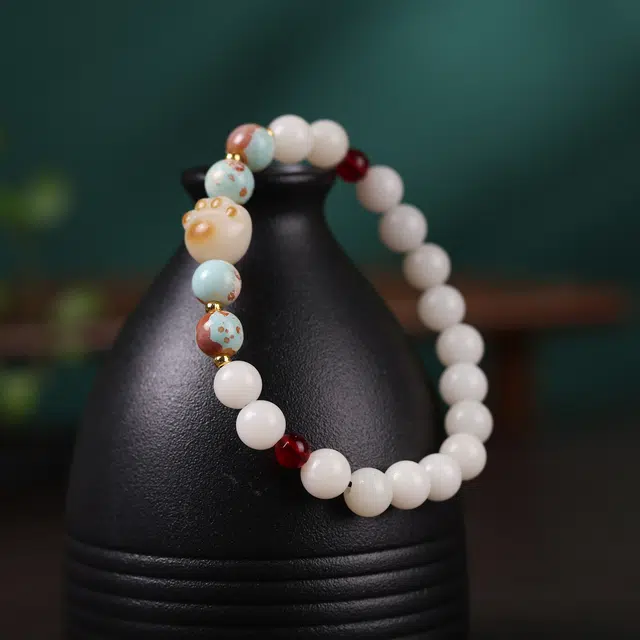 镯钰瑭 新中式国潮风有钱花招财纳福平安 盘玩文玩转运复古手饰 上岸诸事顺利#好运 菩提根 手串 男女同款情侣款