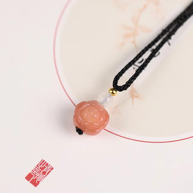 镯钰瑭 新中式 国潮 福润福禄 新中式山茶花纳福转运上岸平安喜乐精致温婉风简约百搭显白#好运 菩提根 项链 男女同款情侣款