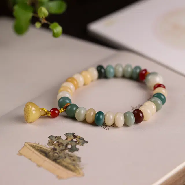 镯钰瑭 好运莲莲 单圈 莲蓬 流苏精雕佛珠文玩复古民族风高级感 中式国风 高级百搭转运纳福 #好运 菩提根 手串 男女同款情侣款