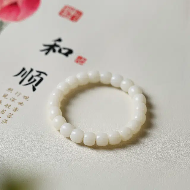 镯钰瑭 新中式单圈民族风禅意小众福瑞吉祥 优雅 文静 福气满满 文玩串珠盘玩百搭素串 菩提根 手串 男女同款情侣款