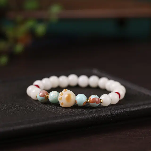 镯钰瑭 新中式国潮风有钱花招财纳福平安 盘玩文玩转运复古手饰 上岸诸事顺利#好运 菩提根 手串 男女同款情侣款