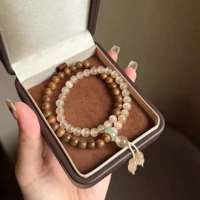 镯钰瑭 复古中式 精致设计小众 国风百搭#好运 鸡翅木 木作手串 男女同款情侣款